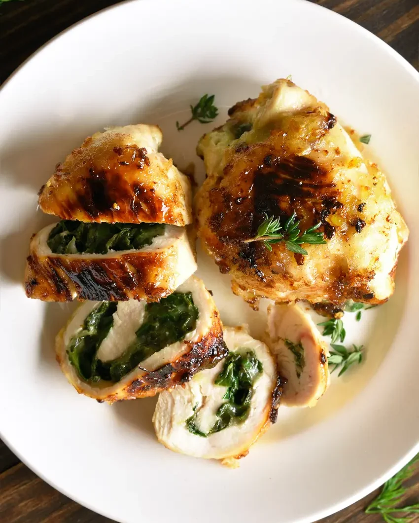 Spinach and Goat Cheese Stuffed Chicken Breasts